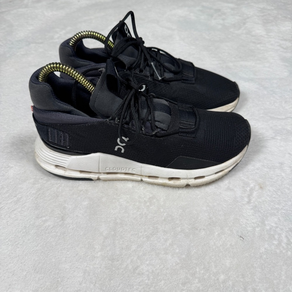 On Cloudnova 26.99113 Sneakers Women US 6.5 Black Lace Up Athletic Running Shoes